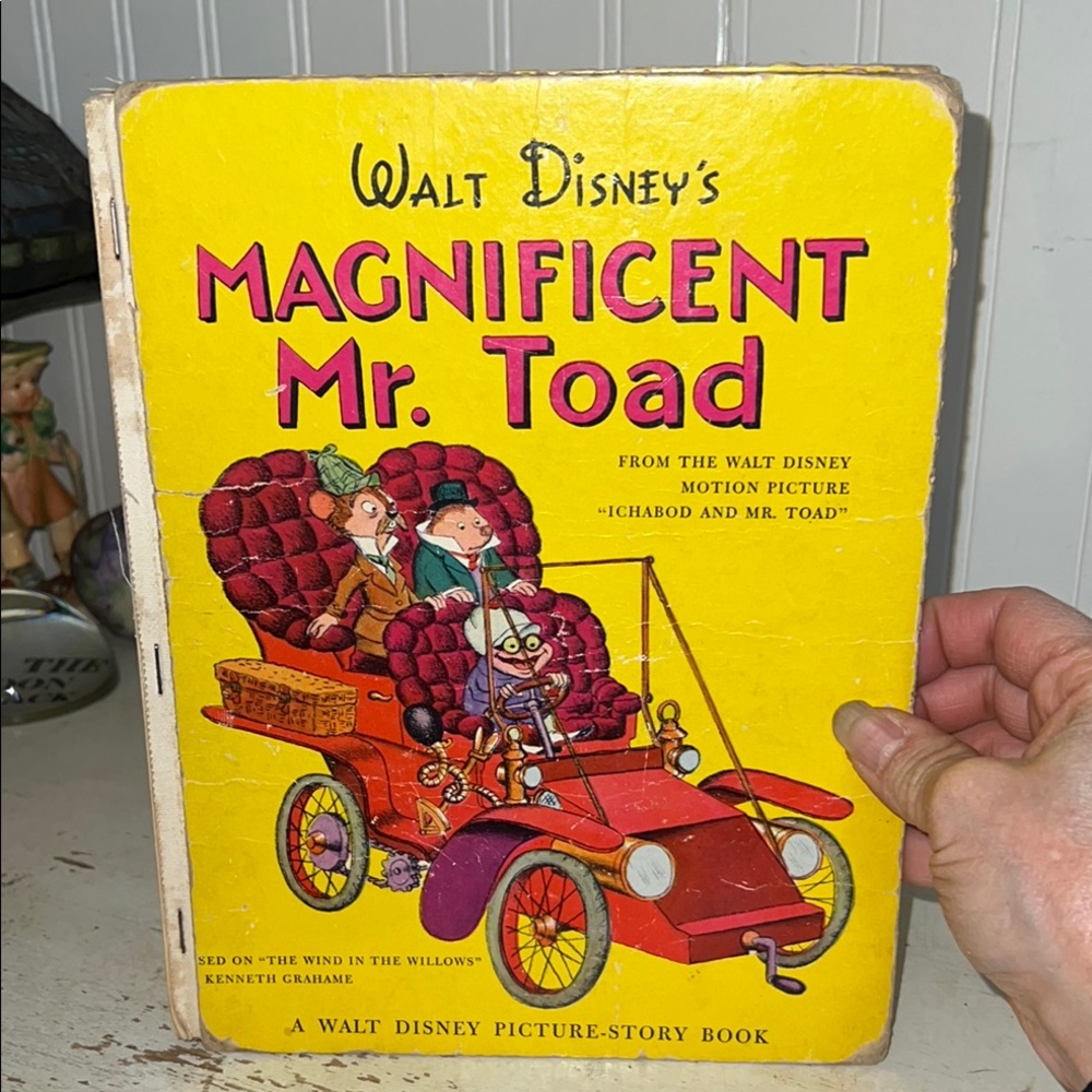 1949 Disney's Magnificent Mr. Toad Story Book - Yellow and Red